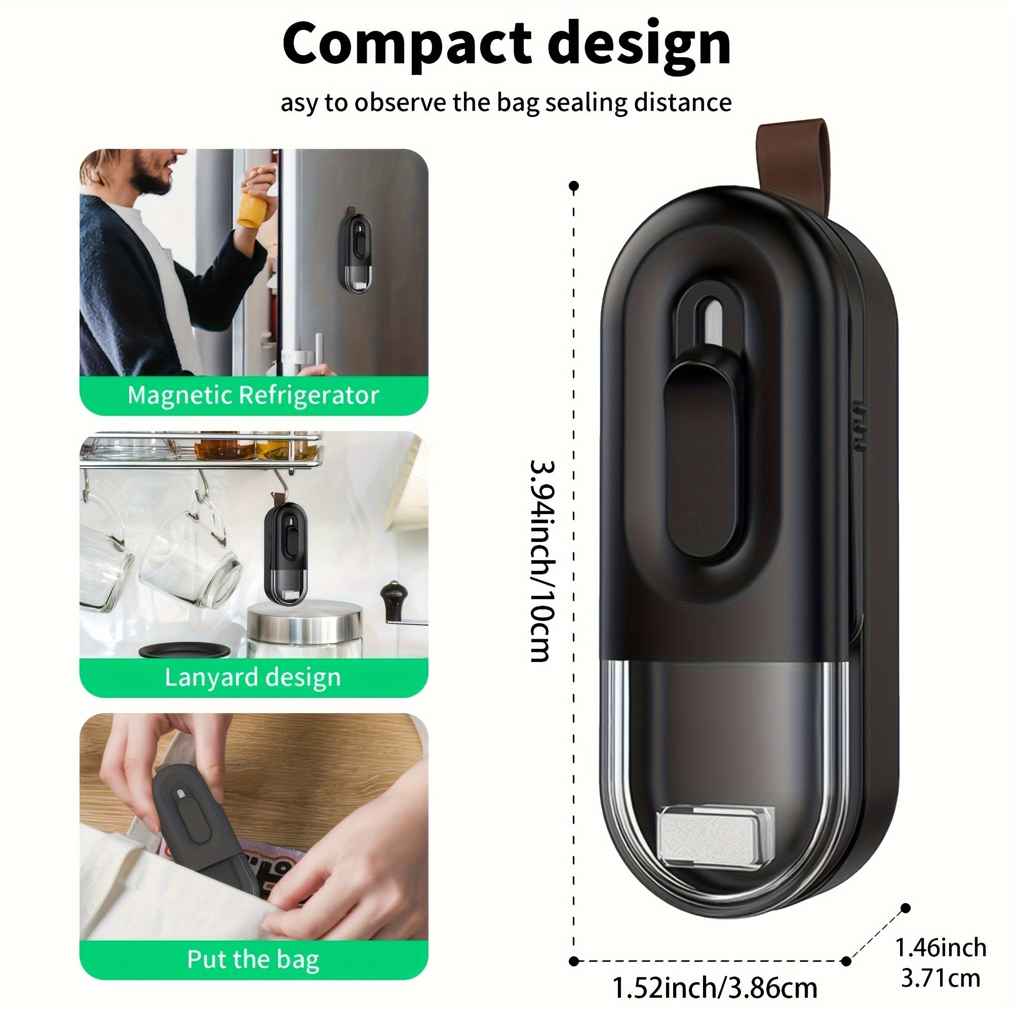 SealZip | 2-in-1 Mini Zakjes Sealer & Snijder - Draagbare Vacuüm Verpakkingsmachine voor Voedselopslag, Snacks