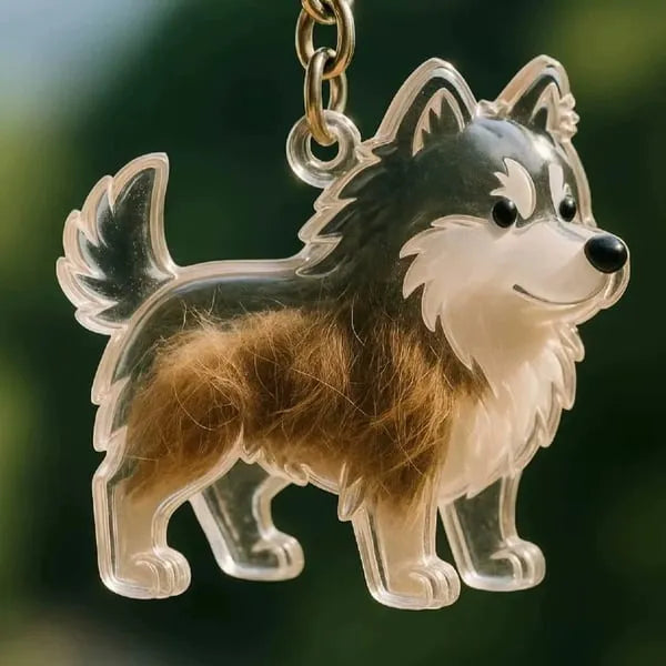 PawCharm | Hondvormige sleutelhanger als aandenken, gepersonaliseerd aandenken aan uw huisdier