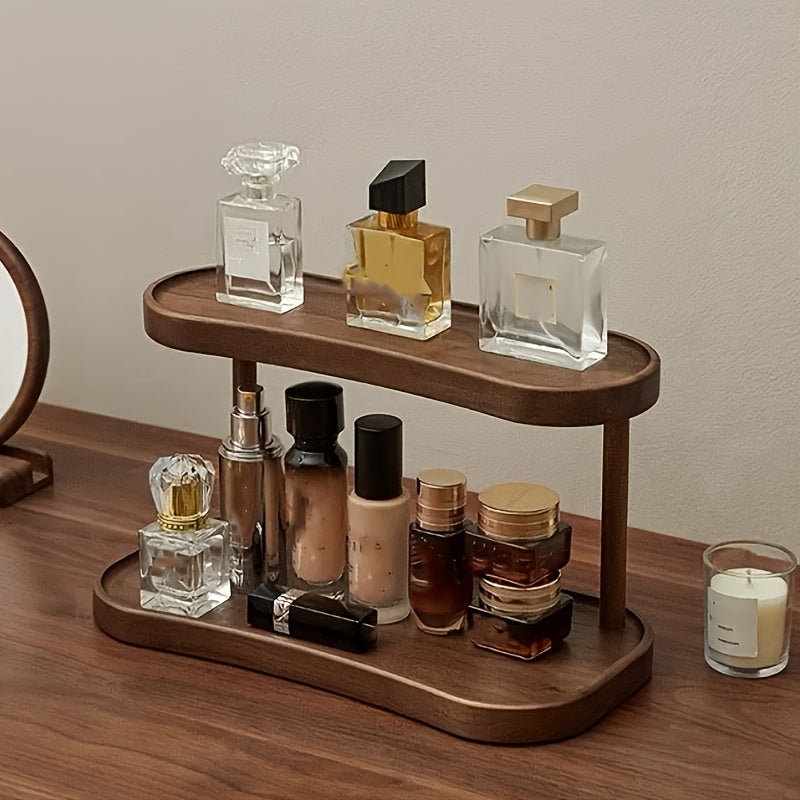 Shelfora | Houten opbergrek met 2 niveaus – Minimalistische opbergruimte voor badkamer, aanrecht