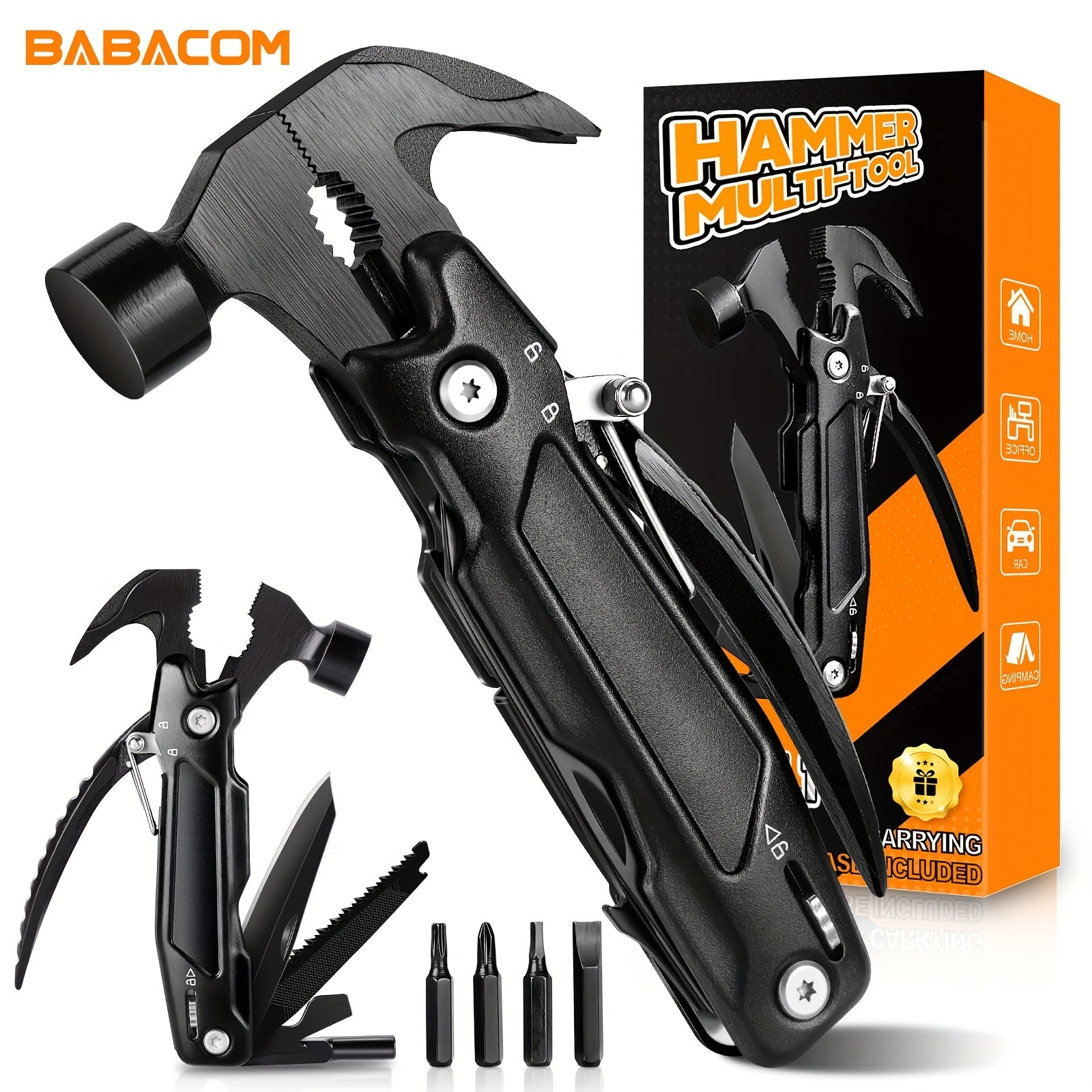 PockeTool | 14-in-1 multitoolhamer met tang, zaag en schroevendraaier – compacte survivaltool
