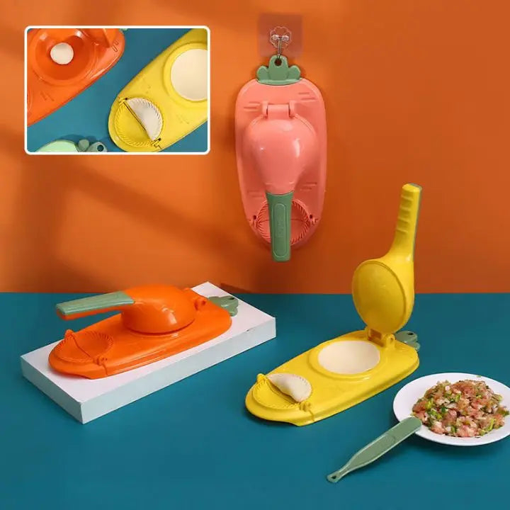 DoughCrimp | 2-in-1 handmatige Dumpling Maker - Pierogi Empanada Mold & Press Dumpling Maker