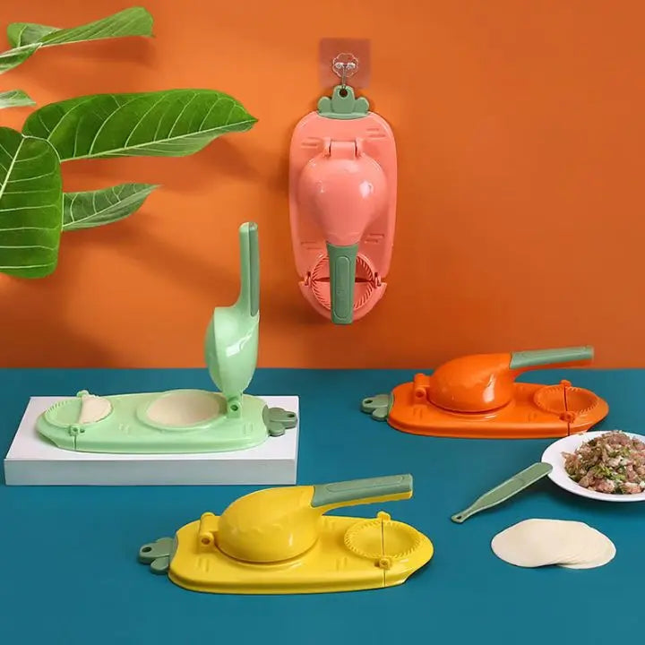 DoughCrimp | 2-in-1 handmatige Dumpling Maker - Pierogi Empanada Mold & Press Dumpling Maker