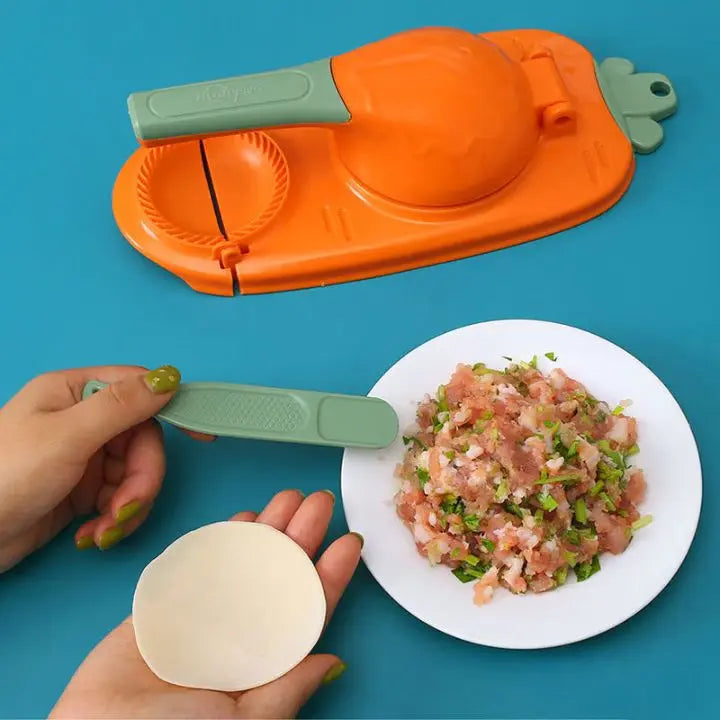 DoughCrimp | 2-in-1 handmatige Dumpling Maker - Pierogi Empanada Mold & Press Dumpling Maker