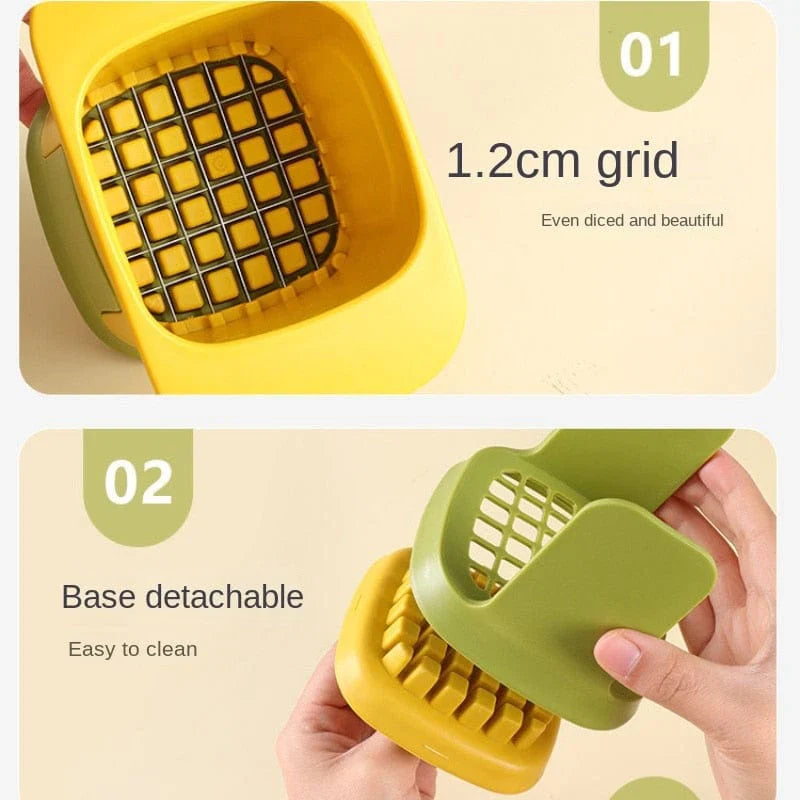 DicePro | 2-in-1 Groentehakker, hakmachine & snijmachine - Handmatige snijmachine voor snel en gemakkelijk groenten snijden