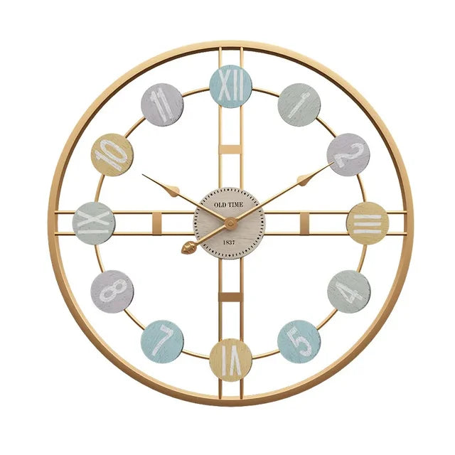 VintaRoman | 3D Metalen Romeinse Cijfer Wandklok - Vintage Stille Luxe Wanddecoratie
