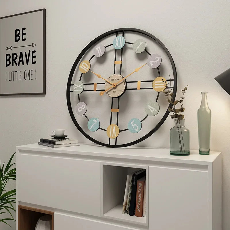 VintaRoman | 3D Metalen Romeinse Cijfer Wandklok - Vintage Stille Luxe Wanddecoratie