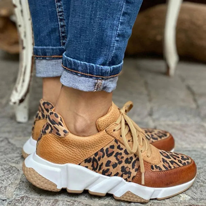ProwlWalk | Dames Casual Sneakers met Luipaardprint – Stijlvolle Comfortabele Schoenen
