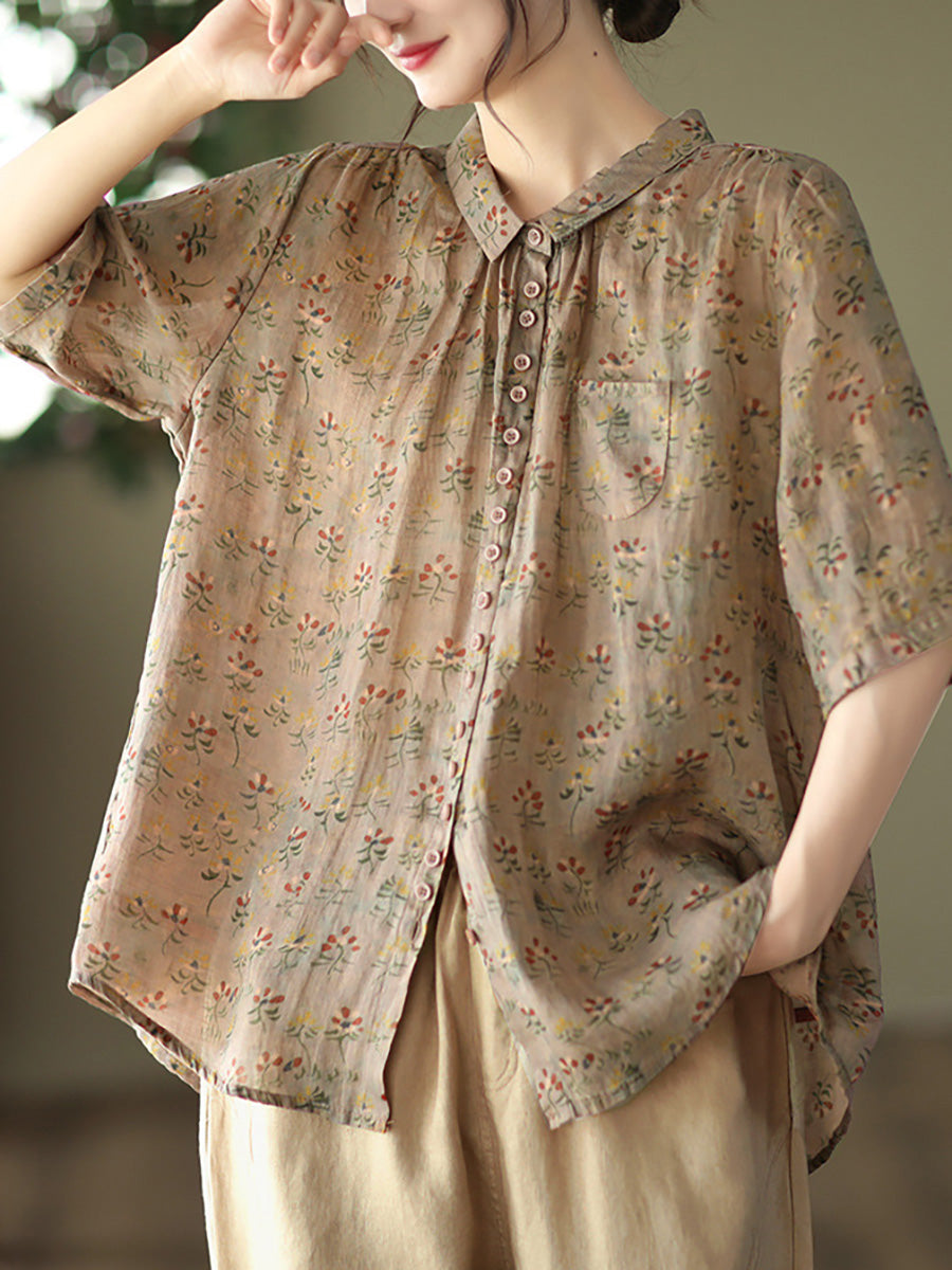 Nysera | Vintage bloemenblouse voor dames met een maatje meer – Casual zomertop
