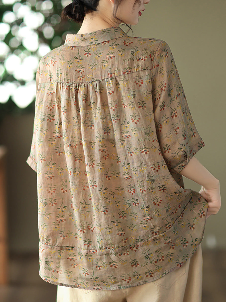 Nysera | Vintage bloemenblouse voor dames met een maatje meer – Casual zomertop