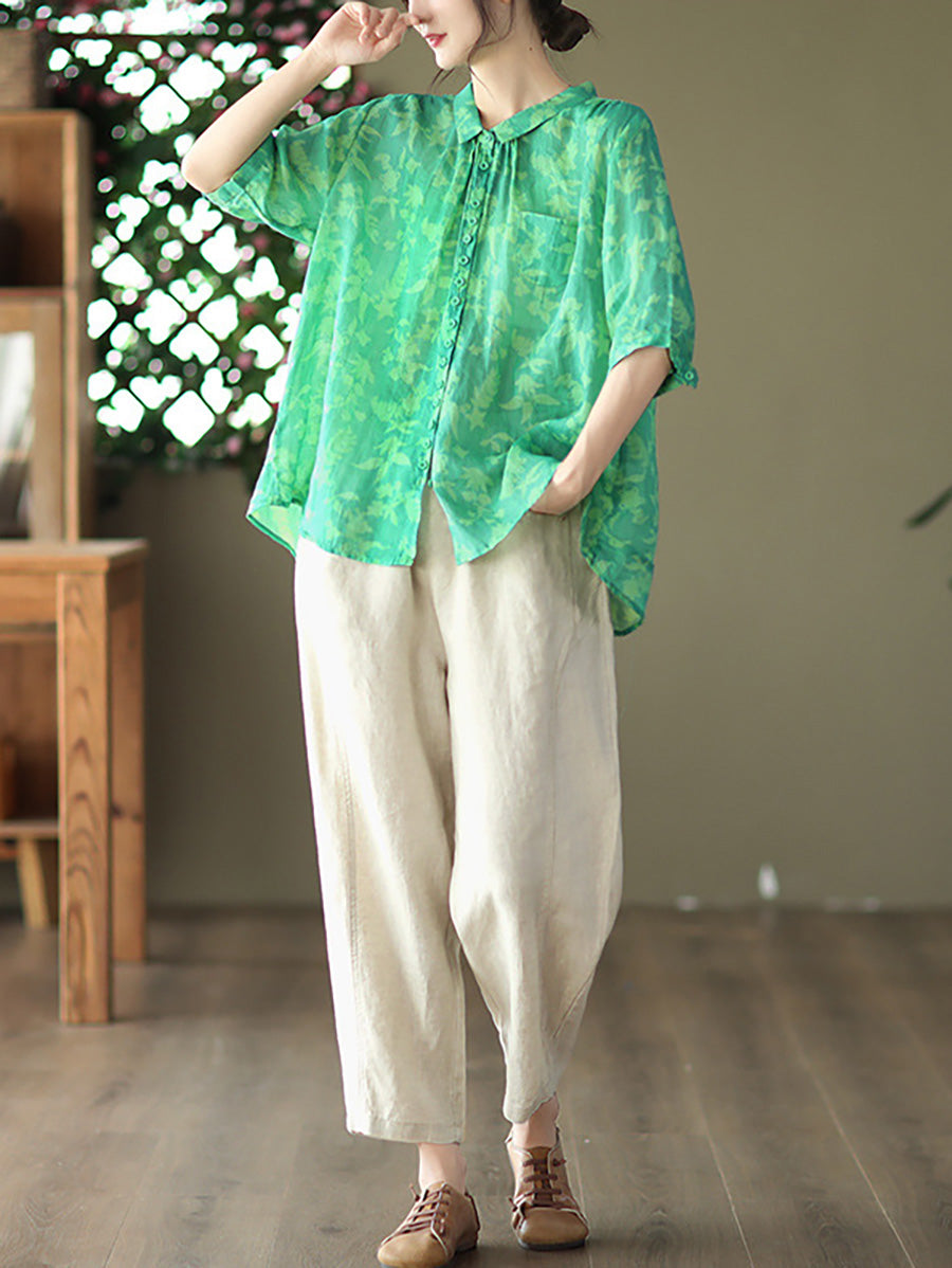 Nysera | Vintage bloemenblouse voor dames met een maatje meer – Casual zomertop