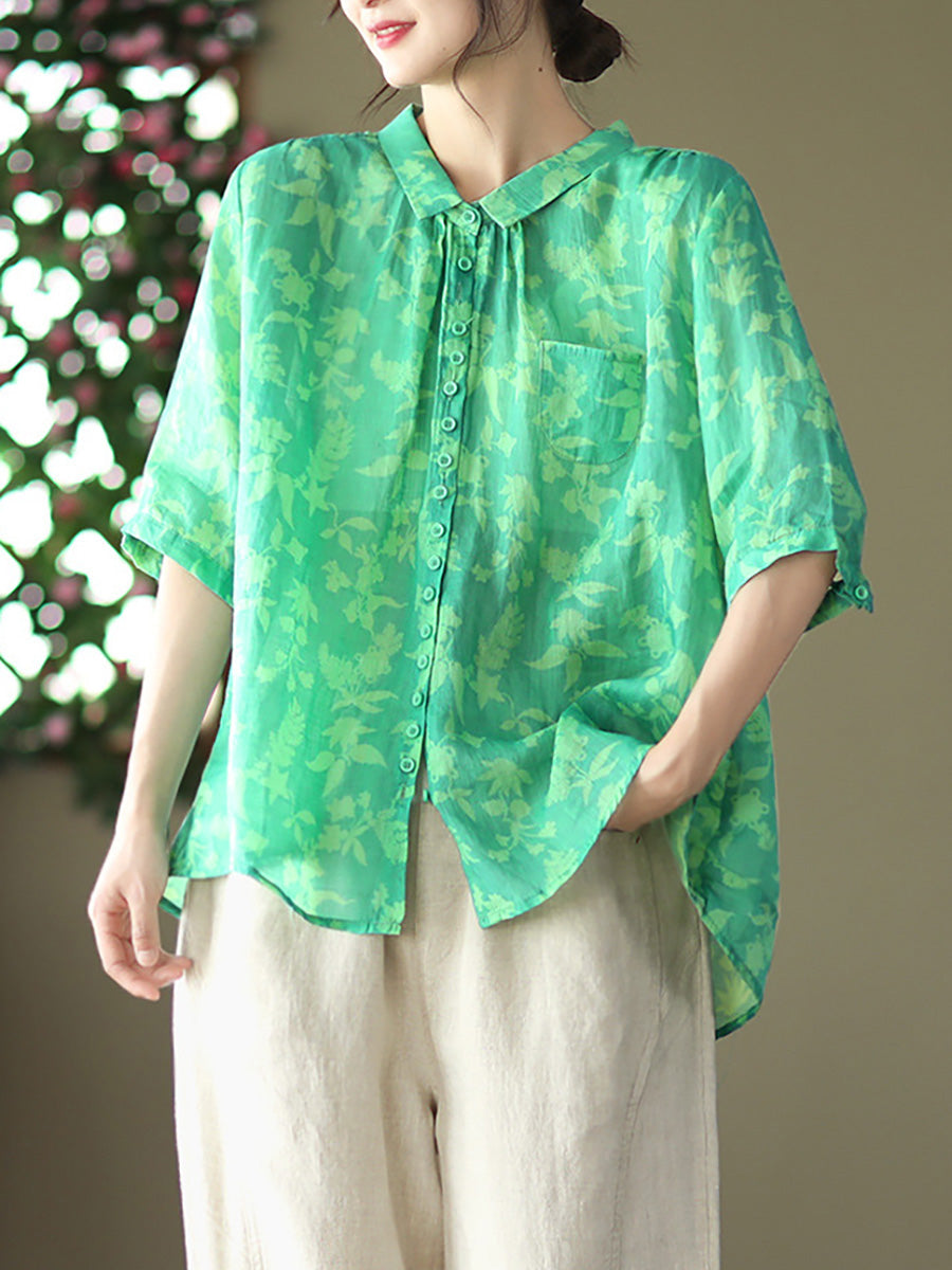 Nysera | Vintage bloemenblouse voor dames met een maatje meer – Casual zomertop