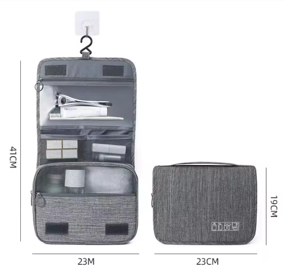 PackPerch | Hangende toilettas – reisorganizer, waterdicht, meerdere vakken, toilettas