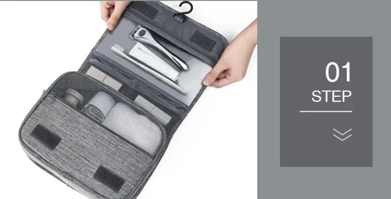 PackPerch | Hangende toilettas – reisorganizer, waterdicht, meerdere vakken, toilettas