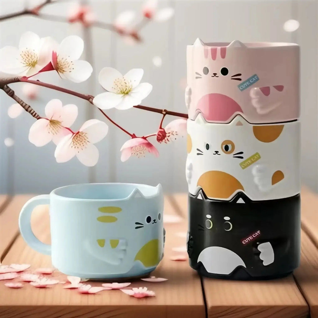 WhiskerSip | Keramische Kattenmok - 300 ml Schattige Koffie- & Theekop voor Kattenliefhebbers