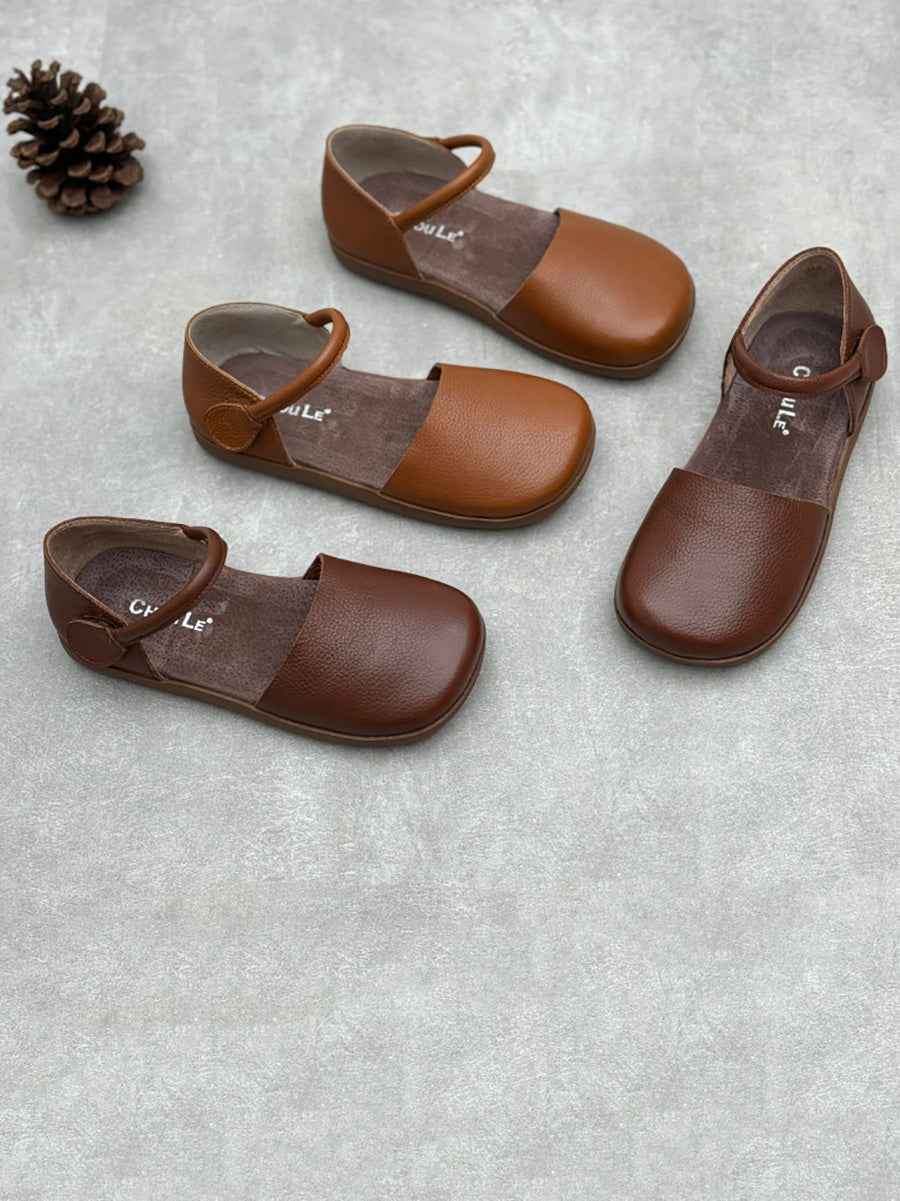 Solenne | Dames leren ballerina’s, comfortabele casual schoenen