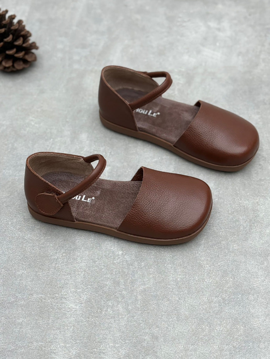 Solenne | Dames leren ballerina’s, comfortabele casual schoenen