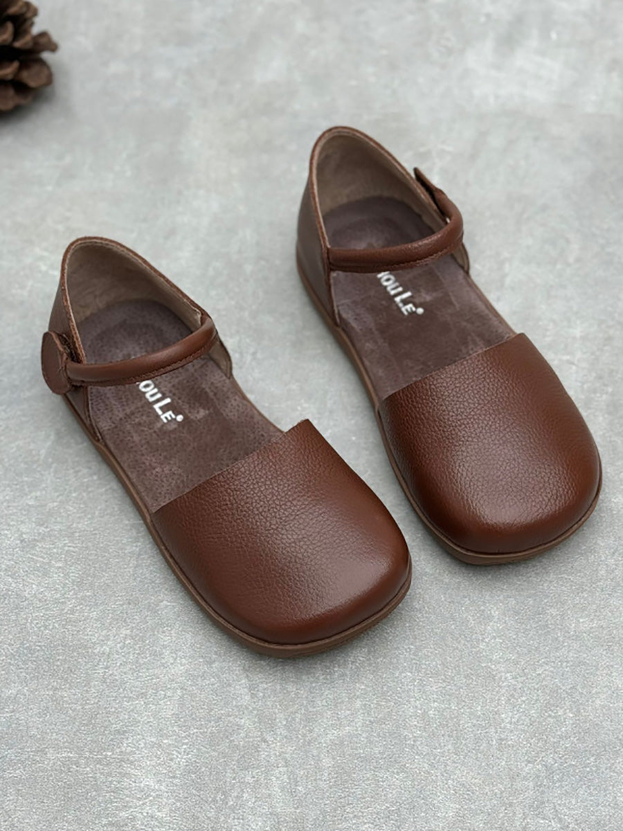 Solenne | Dames leren ballerina’s, comfortabele casual schoenen
