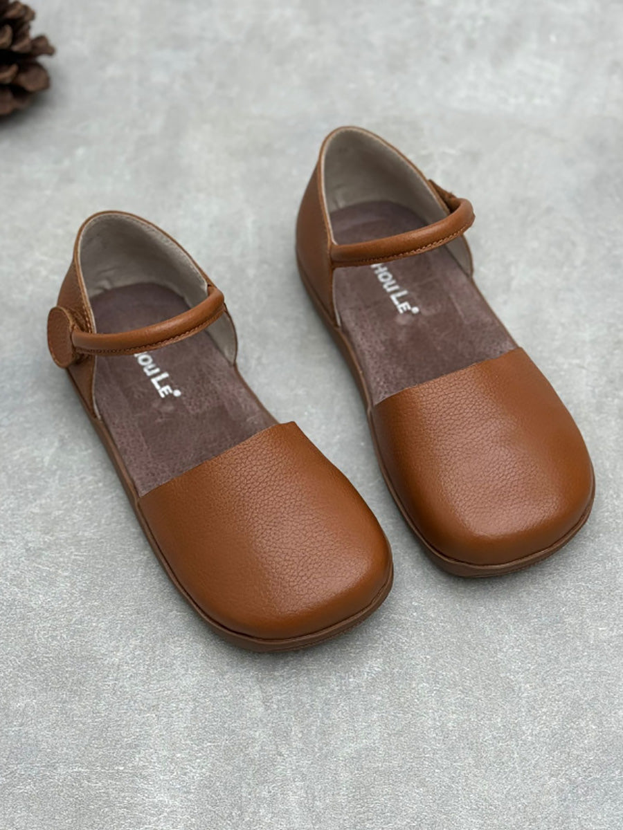 Solenne | Dames leren ballerina’s, comfortabele casual schoenen