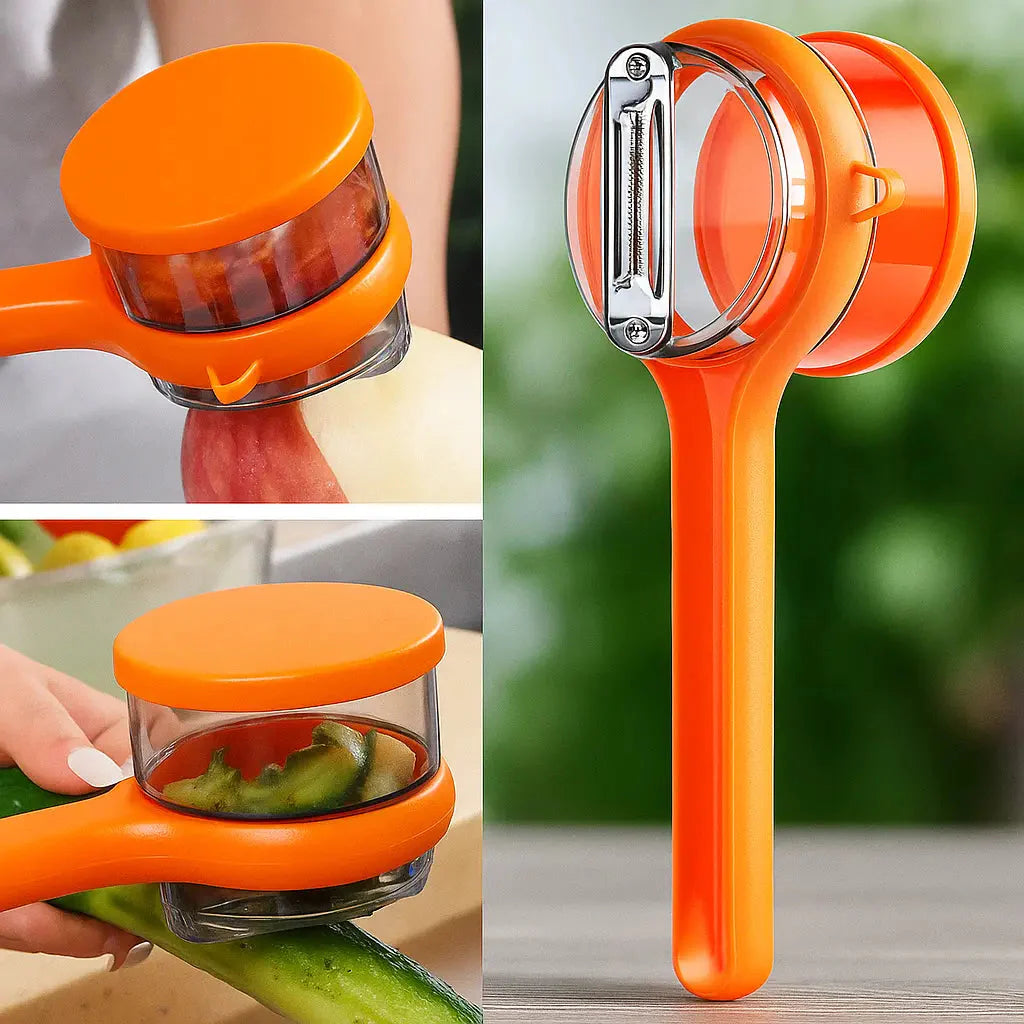 PeelPod | 2-in-1 Groente- & Fruitschiller met Ingebouwde Afvalbak - Ergonomisch, Mess-vrij