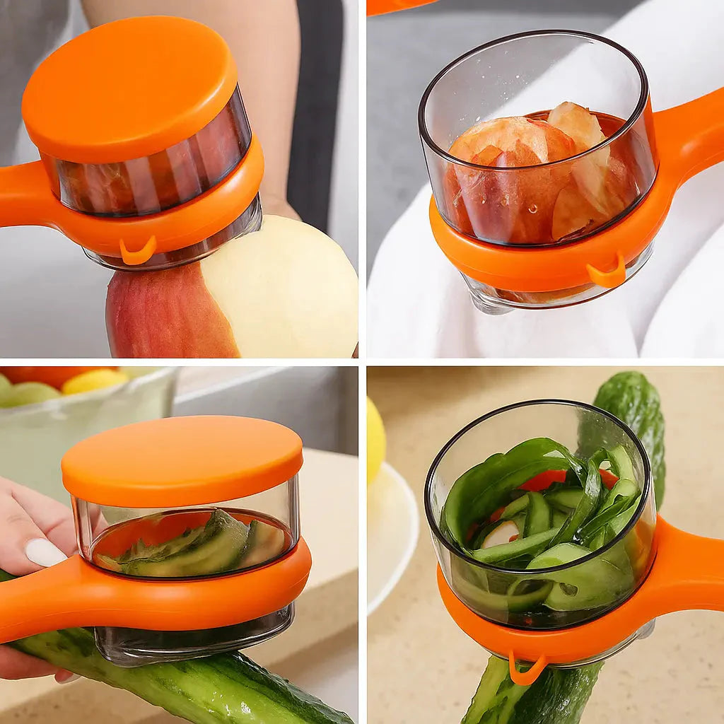 PeelPod | 2-in-1 Groente- & Fruitschiller met Ingebouwde Afvalbak - Ergonomisch, Mess-vrij