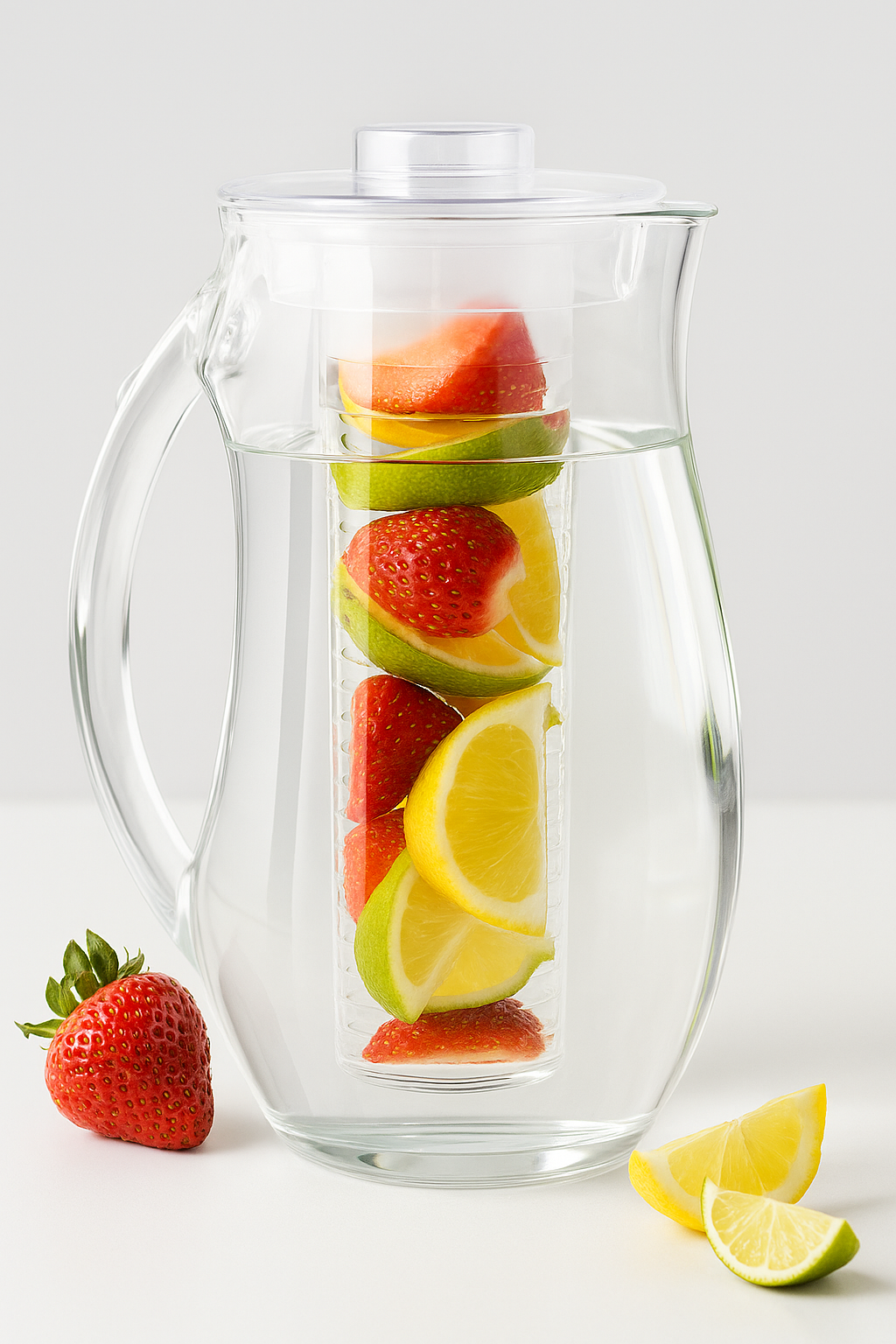 Fruvia | Waterkan met Fruit Infuser – Gezond Water Maken met Fruit, Kruiden & IJs