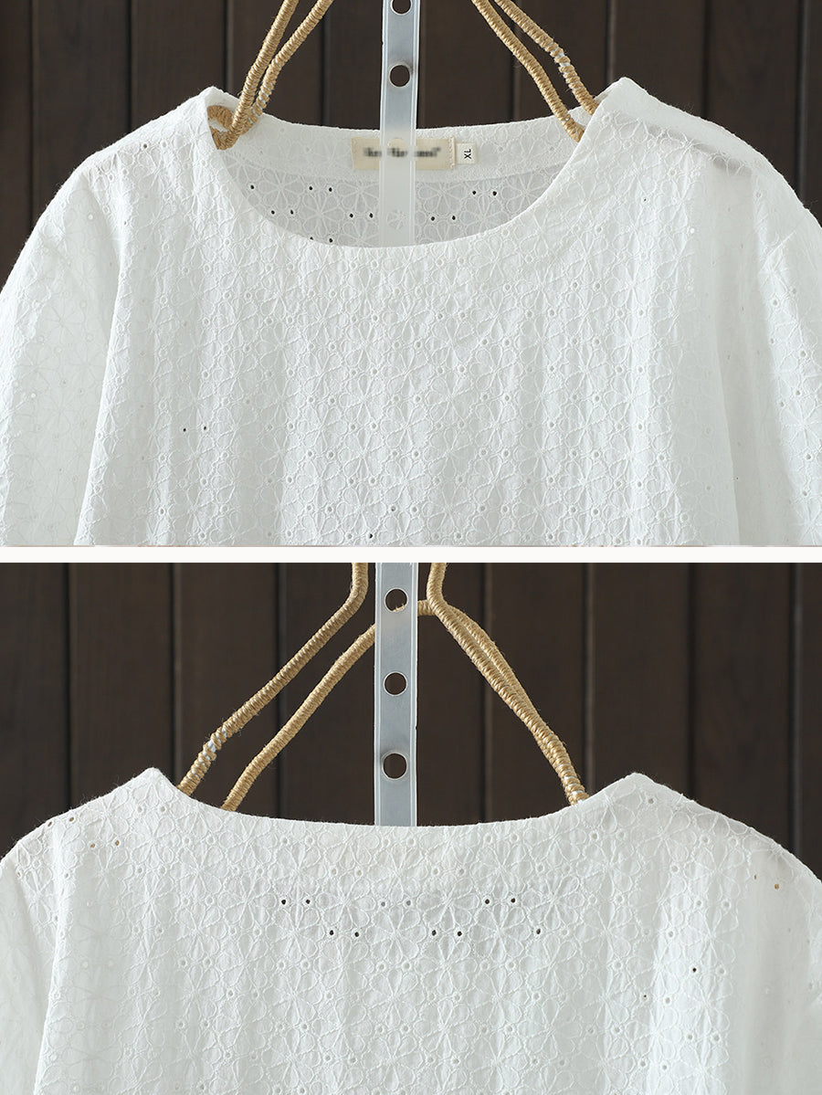 Calyxia | Dames EasyFlow Ronde Hals Blouse – Lichtgewicht Casual Zomerstijl