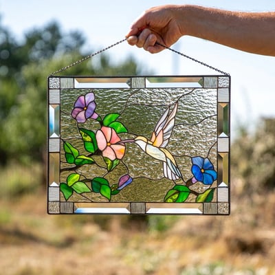 AeriGlass | Acryl Gebrandschilderd Glas Wanddecoratie - Kleurrijk Zon-Vanger Paneel