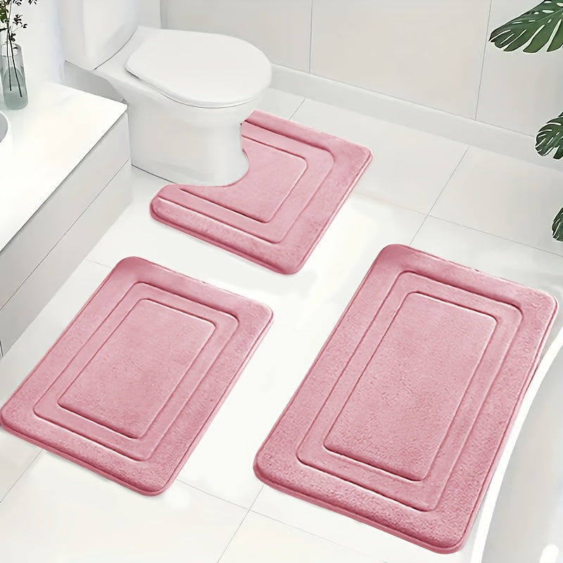 BathNest | 3-delige badkamermat van traagschuim – zacht, absorberend en antislip