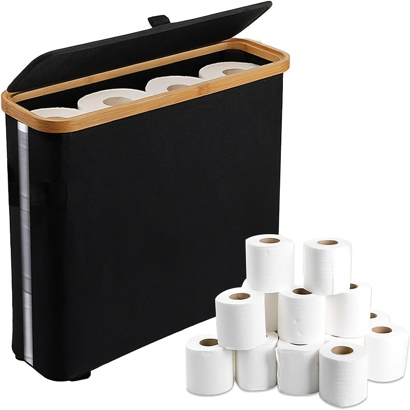 RollStash | Toiletpapiermand met deksel – houder voor maximaal 12 rollen, organizer voor badkamer en slaapkamer