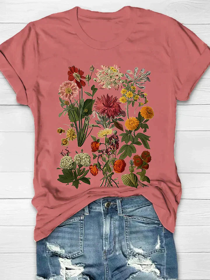 Orlaya | Dames Casual Bloemen T-shirt – Lichtgewicht Bedrukt Shirt voor Dagelijks Gebruik