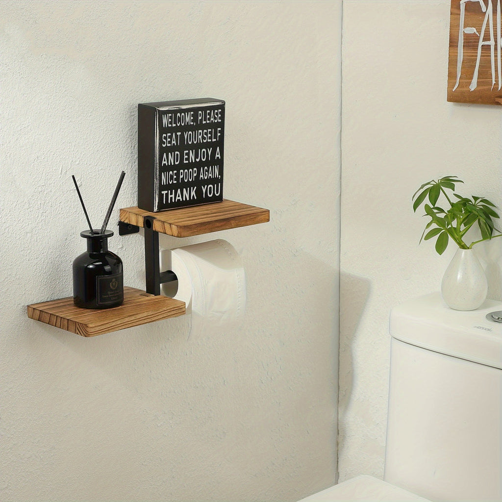 TissueLedge | Houten verticale servettenhouder - Compacte organisator voor keuken en badkamer