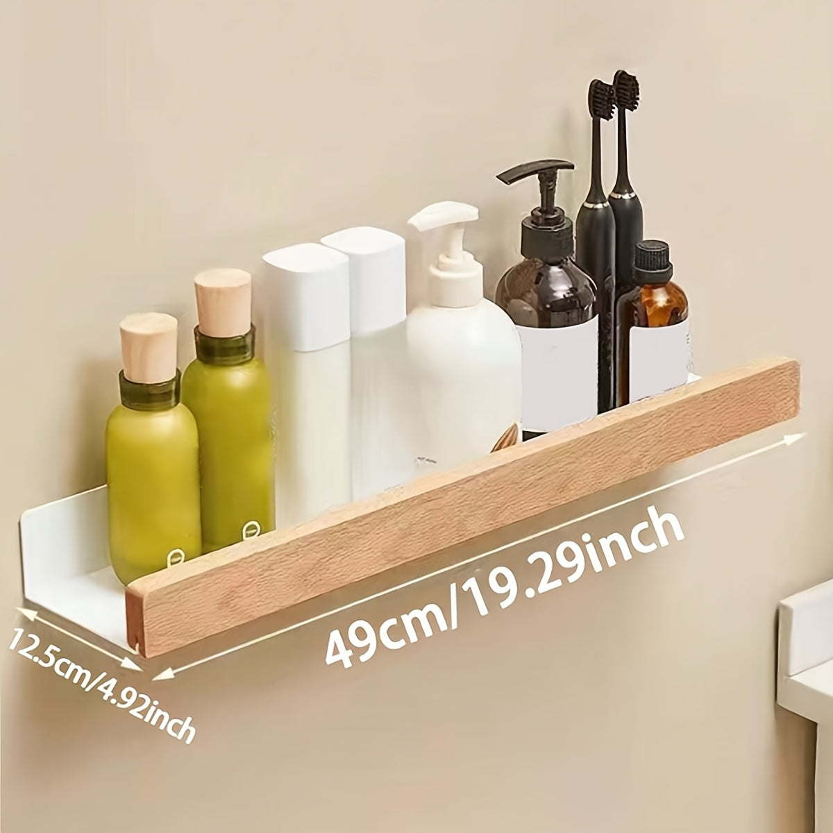 RustiRack | Opbergrek voor in de badkamer aan de muur - doucheruimtehouder zonder perforaties