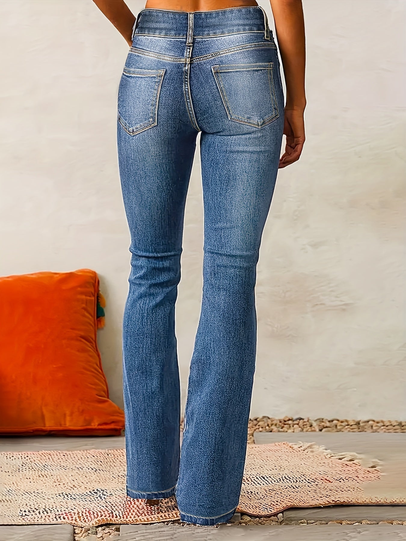 Calista | Dames Slim Fit Flare Jeans – High-Waist Stretch Denim, Elegante Wijde Broek