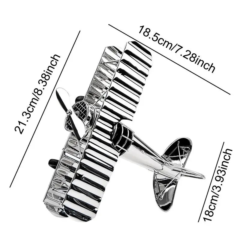 AeroVintage | Vintage Vliegtuig Wanddecoratie - Metalen Retro Luchtvaart Sculptuur, Industriële Woondecoratie