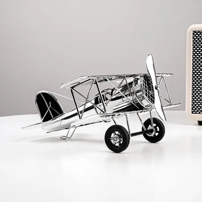 AeroVintage | Vintage Vliegtuig Wanddecoratie - Metalen Retro Luchtvaart Sculptuur, Industriële Woondecoratie