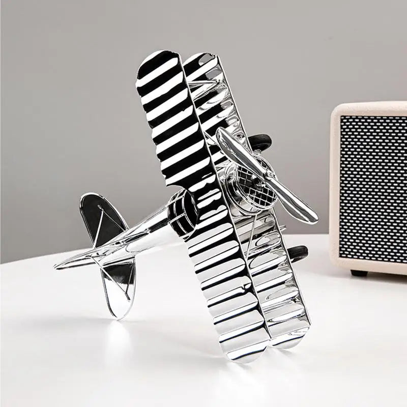 AeroVintage | Vintage Vliegtuig Wanddecoratie - Metalen Retro Luchtvaart Sculptuur, Industriële Woondecoratie