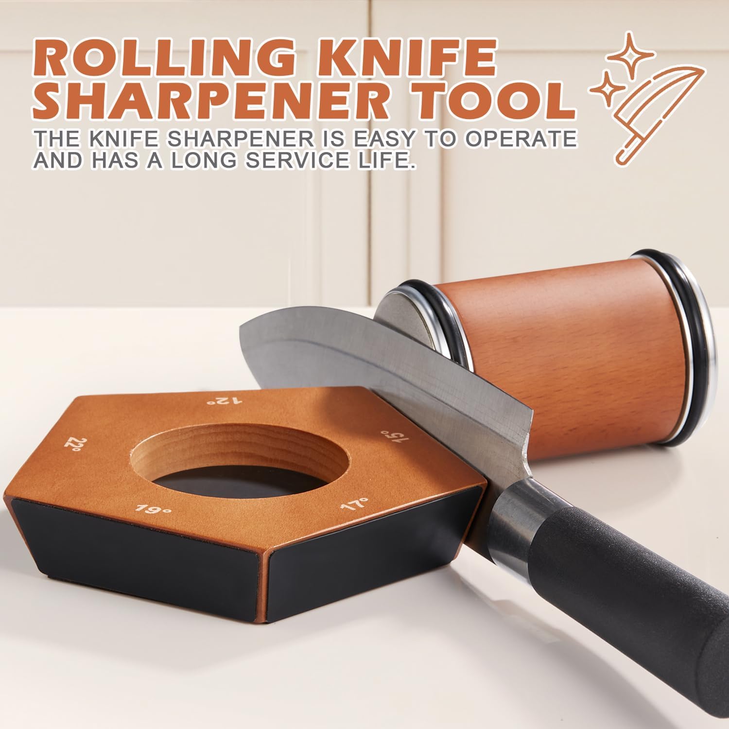 BladeRoll | Handmatige Diamant Messenslijper - Compact Rolontwerp, Handheld Slijphulpmiddel