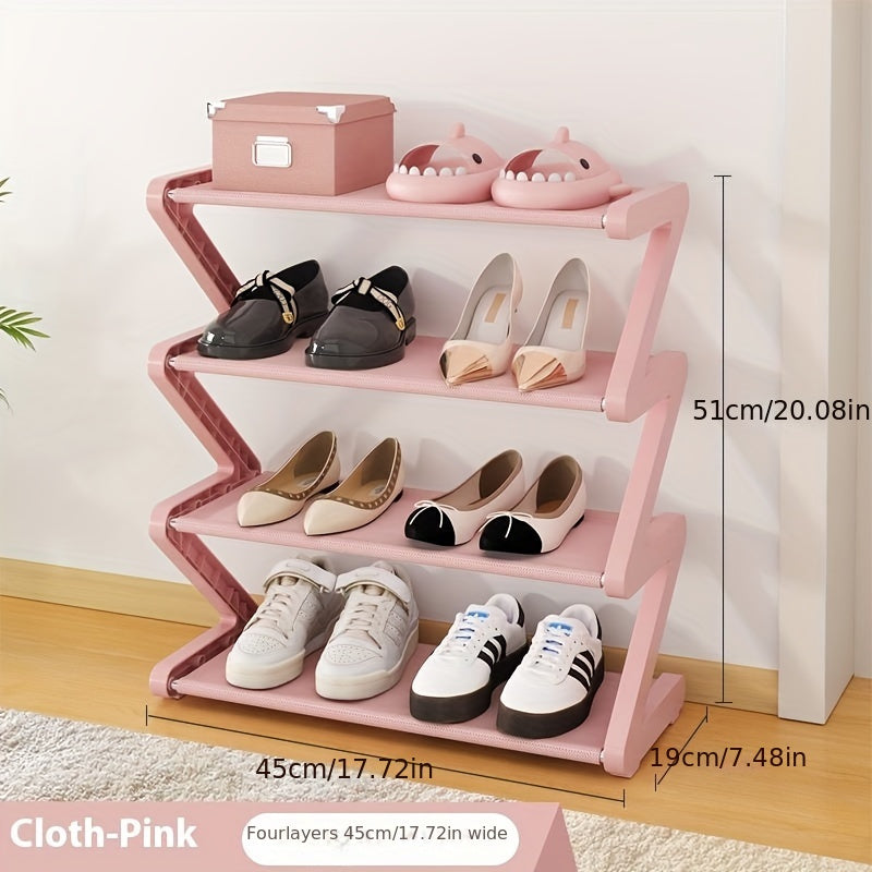 ZivoRack | 4-tier vrijstaand schoenenrek - Z-vormige stapelbare schoenen organisator