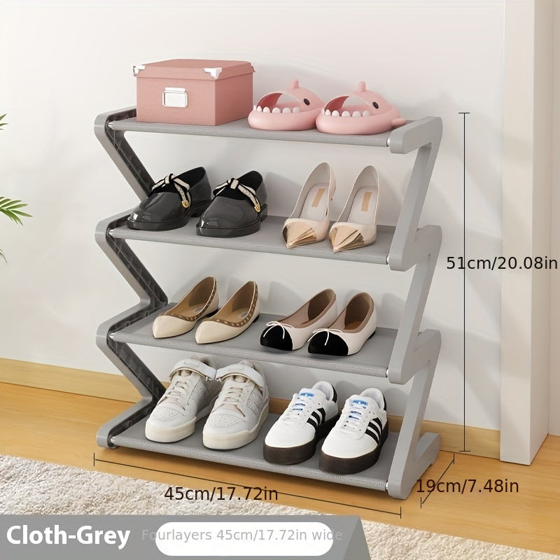 ZivoRack | 4-tier vrijstaand schoenenrek - Z-vormige stapelbare schoenen organisator