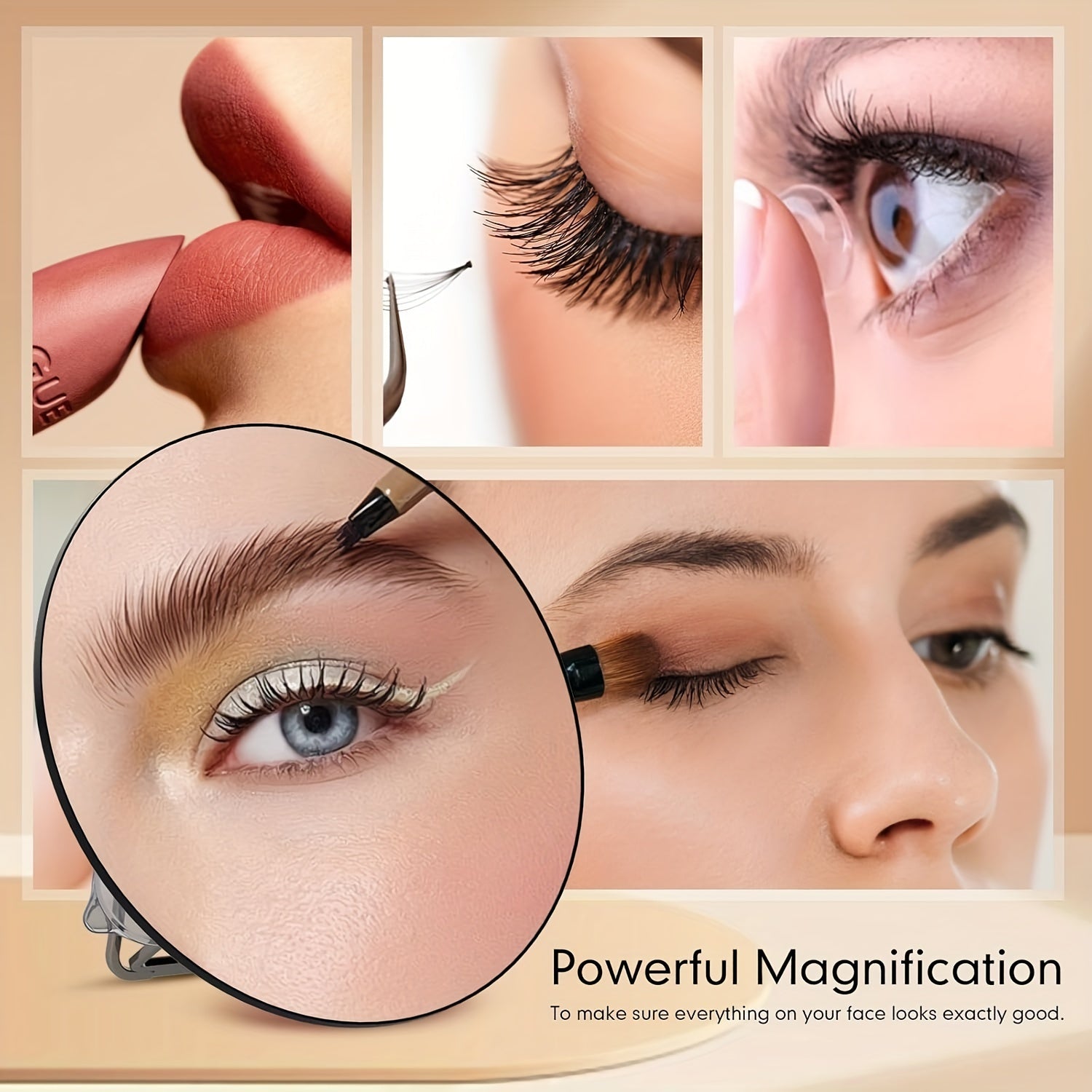 Zoomora | Draagbare make-upspiegel met zuignap en 20× zoom