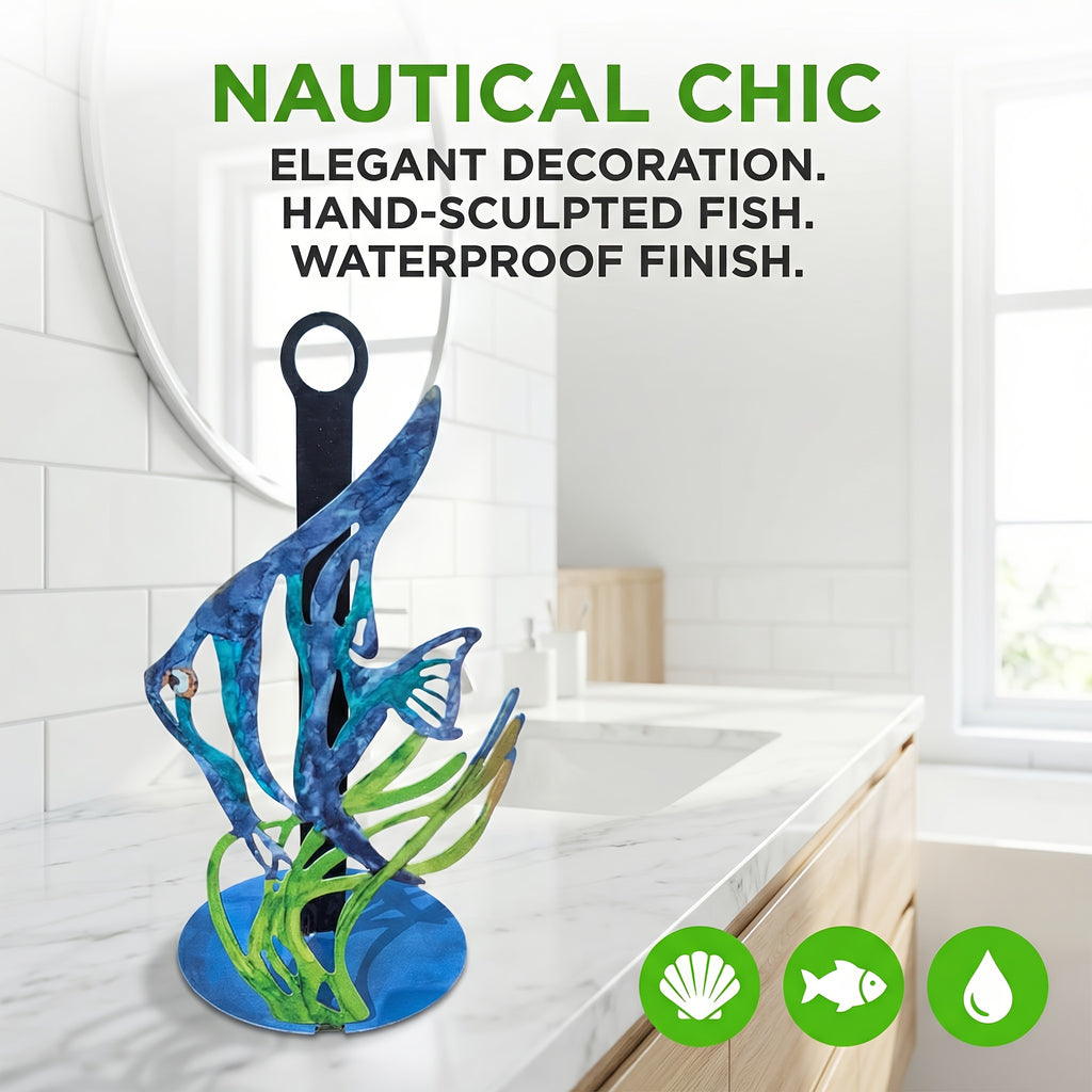 MarineElegance | IJzeren Zeepaardje Tissuehouder – Oceaanthema Decoratieve Servettenbox