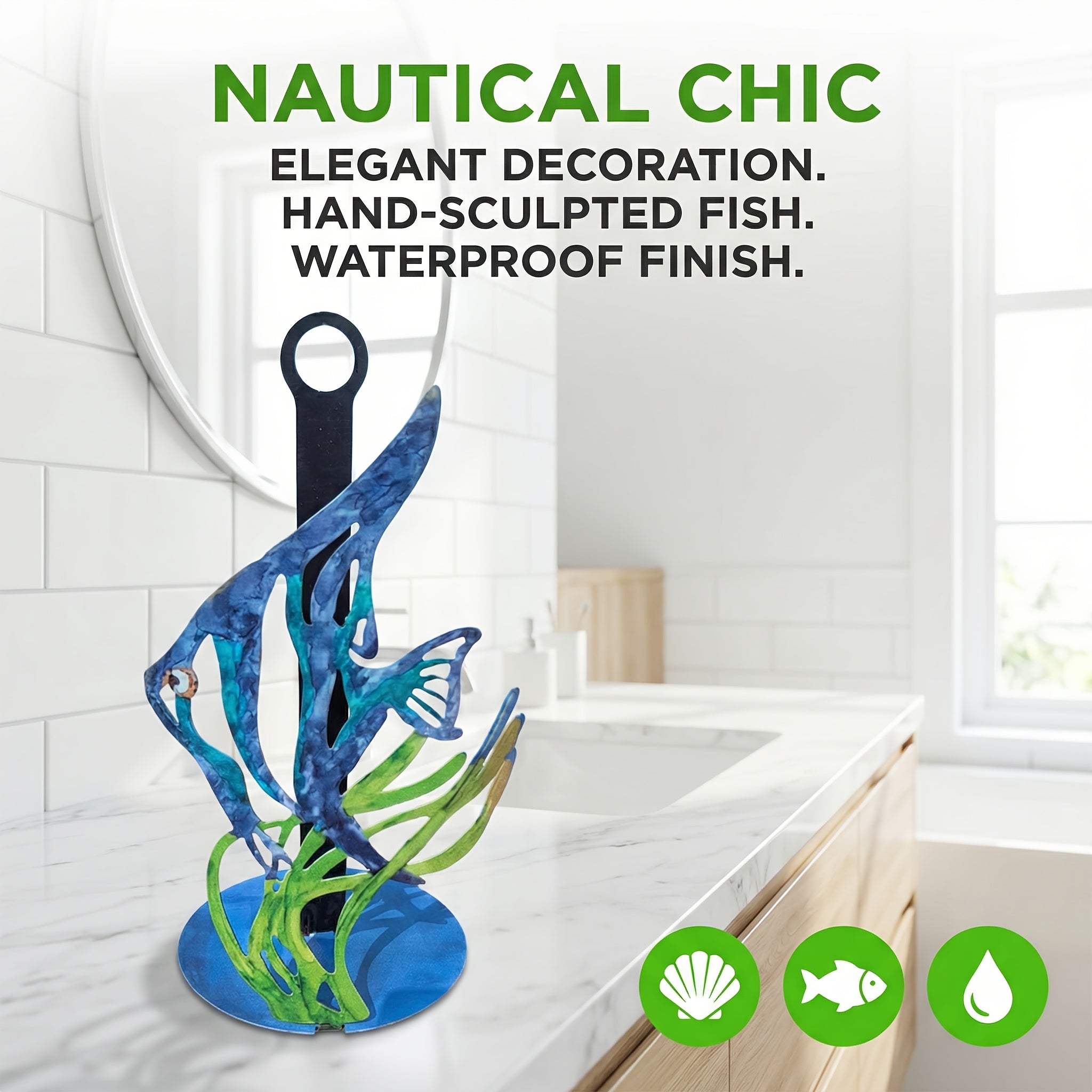 MarineElegance | IJzeren Zeepaardje Tissuehouder – Oceaanthema Decoratieve Servettenbox