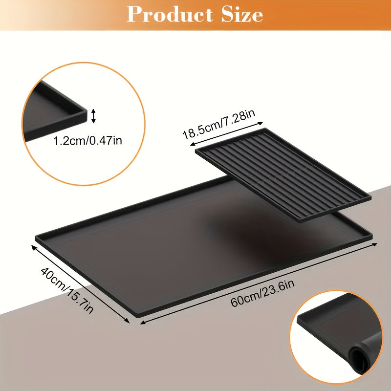 BrewPad | 2-in-1 siliconen koffiemat met verhoogde randen - hittebestendige antislip koffiebarbeschermer