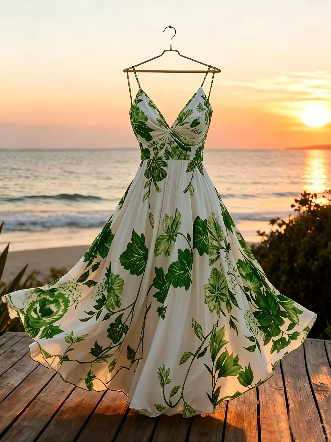 Greya | Zomerjurk voor dames – Midi-jurk met bloemenprint, mouwloos, voor op het strand