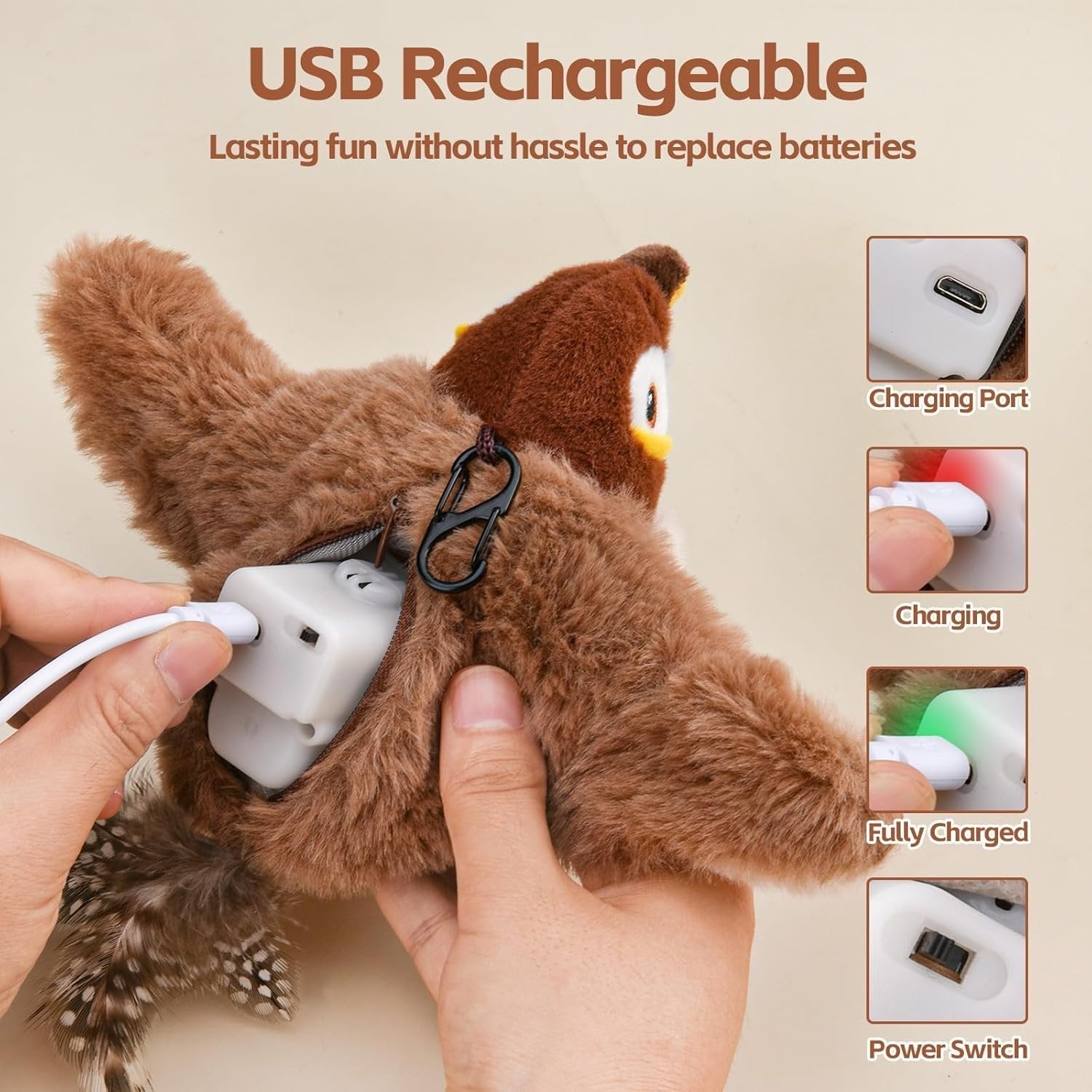 PounceBird | Kattenvogel speelgoed – Boeiend, fladderend, tjilpend speelplezier
