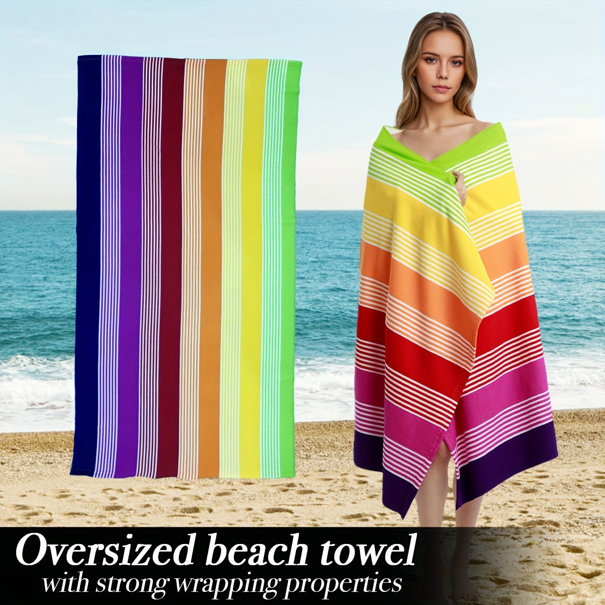 TideWrap | Extra grote strandhanddoek van microvezel - sneldrogend, ultrazacht, gedurfde print