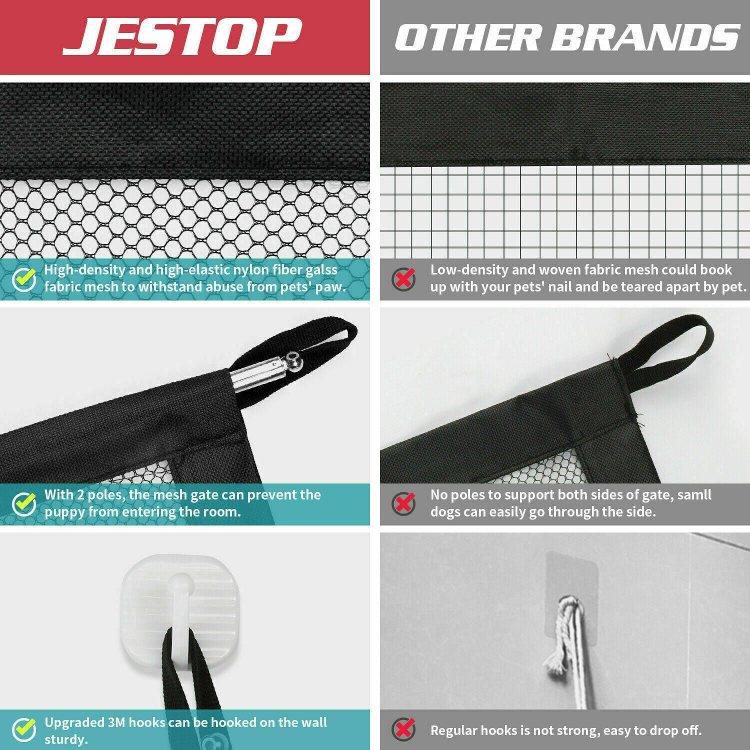 PetGuard | Draagbaar veiligheidshek voor honden, katten en baby's – Gaashek voor trappen en deuren