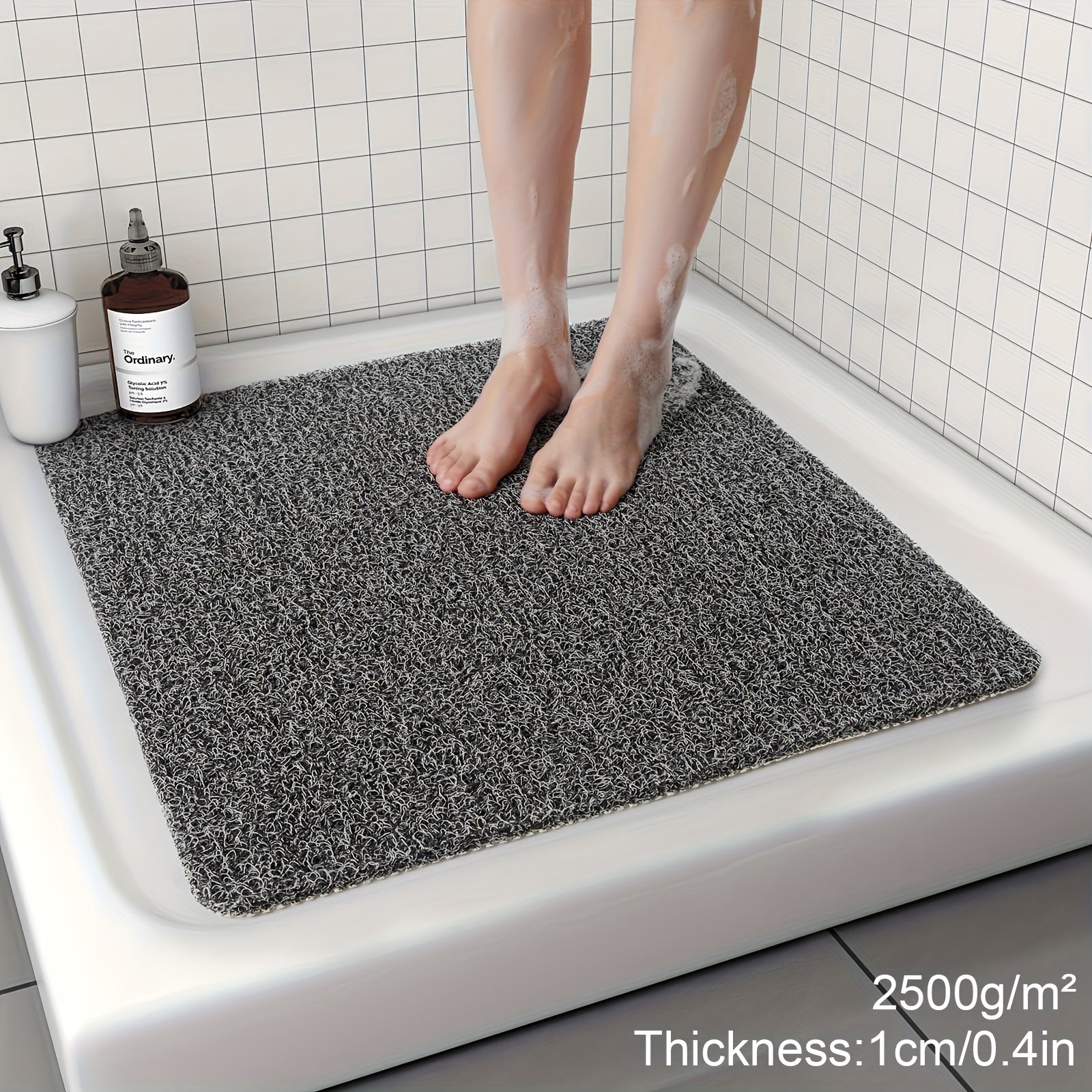AquaGrip | Extra Grote Antislip Douchemat – Heavy Duty, Loofah-basis, Sneldrogende Badmat, Duurzaam