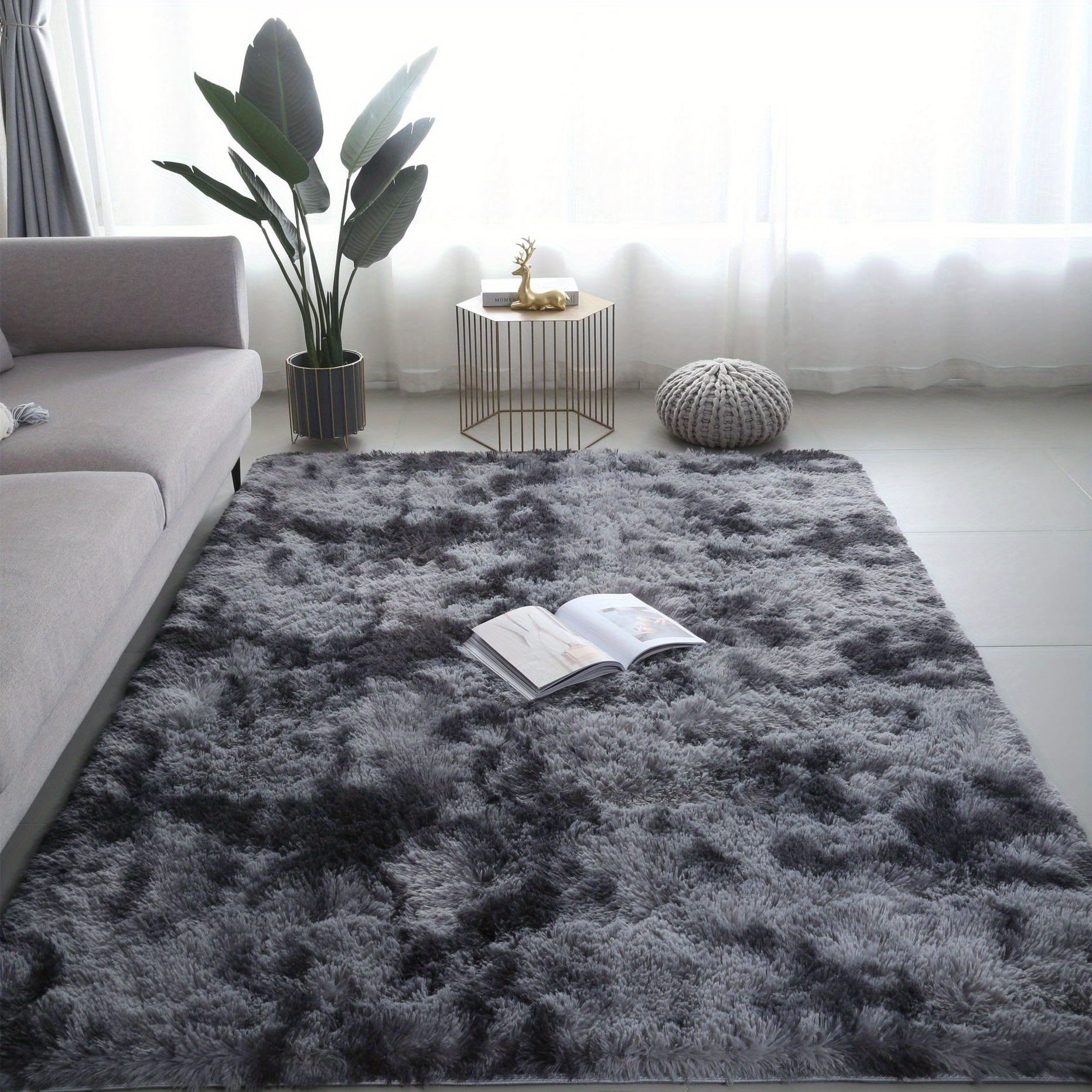 Fuzzify | Zacht Pluche Vloerkleed, Antislip Shaggy Nachtkastdeken, Fuzzy Shag Tapijt voor Slaapkamer, Woonkamer