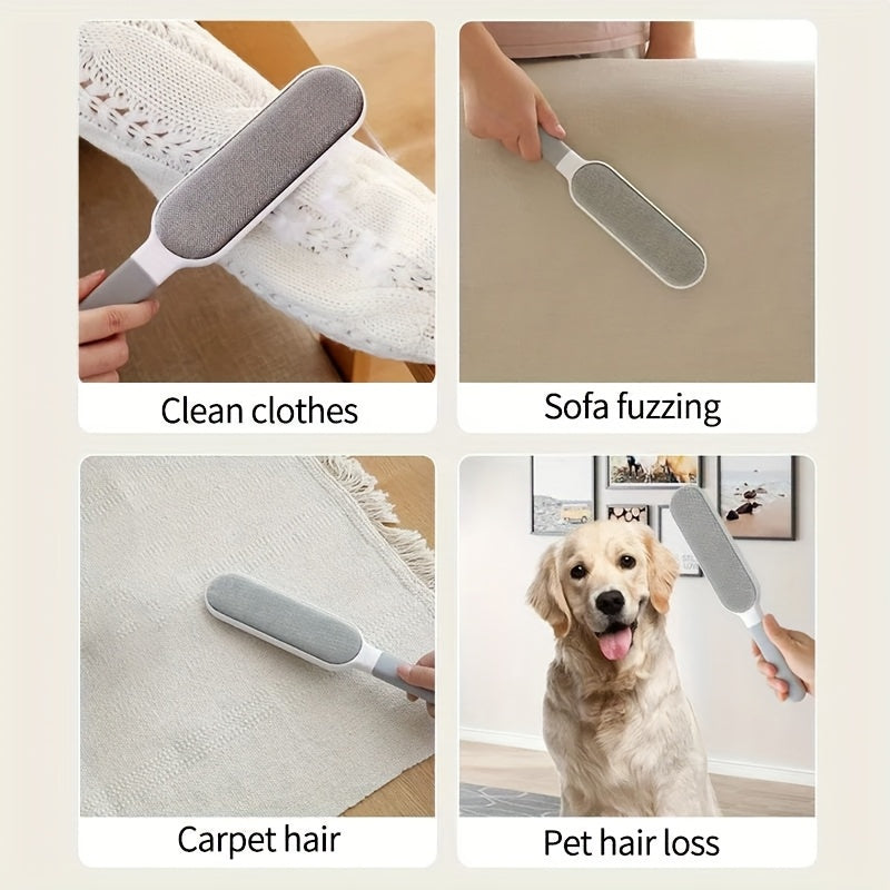 FuzzGone | Dubbelzijdige huisdierhaarverwijderborstel - handmatige elektrostatische pluizenreiniger voor kleding, meubels, beddengoed, tapijten